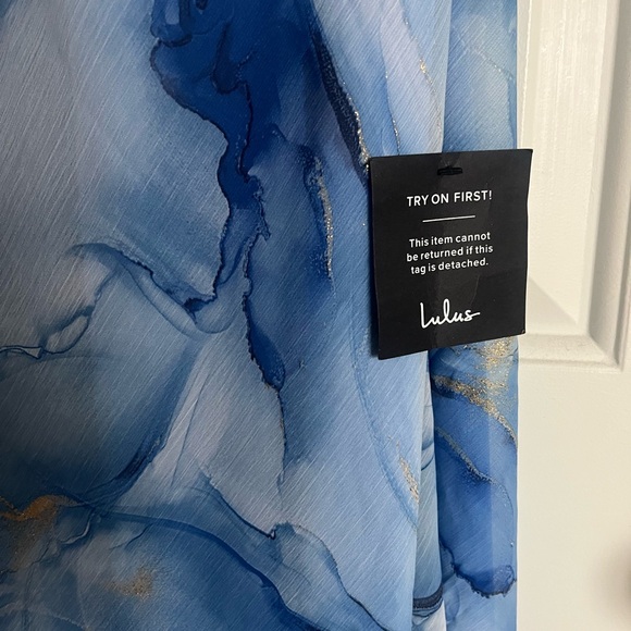 Lulu's Aqua Marble Midi Dress - Picture 6 of 8